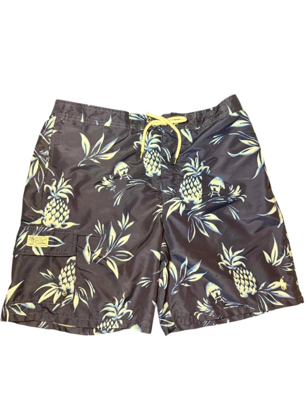 Polo Ralph Lauren Swim Trunks Men’s XL Navy Pineapple Print Hawaiian Tropical
